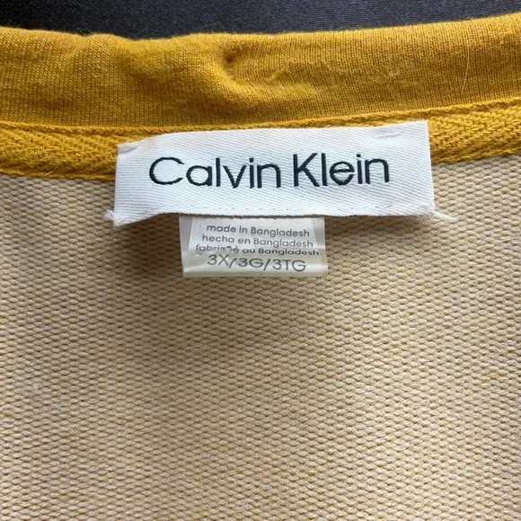 Calvin Klein Gold Notched V-Neck Short Sleeve Tunic Dress Sz 3X - Picture 3 of 8